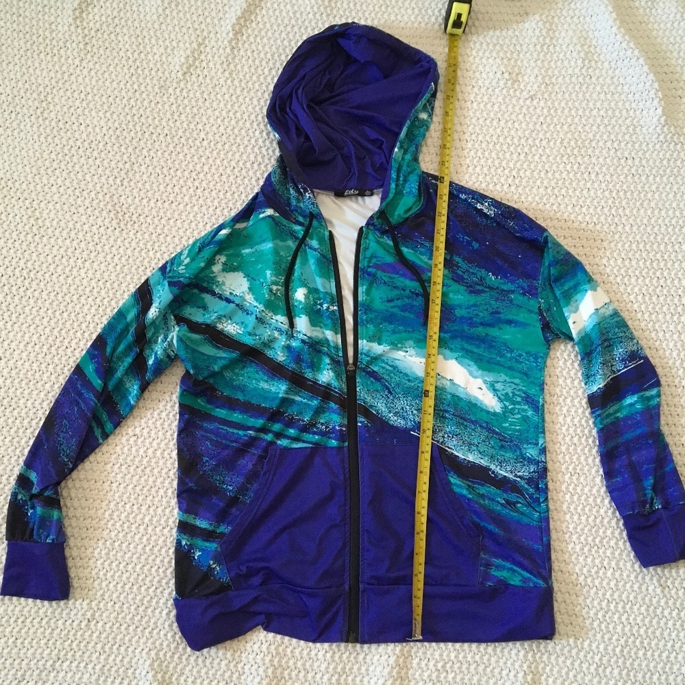 Lily Blue and Green Hooded Jacket